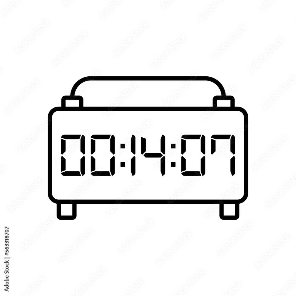 Digital clock icon vector design illustration. Digital clock icon vector design illustration.