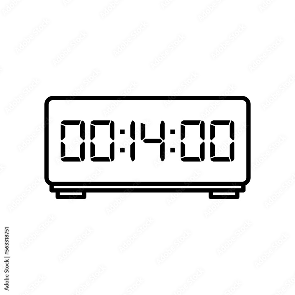 Digital clock icon vector design illustration. Digital clock icon vector design illustration.