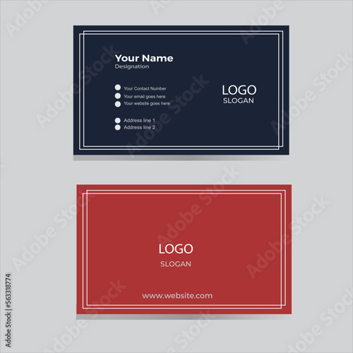 Wallpaper Mural Dark blue and rose red color creative unique business card. Clean printable advertisement presentation modern layout visiting card. Torontodigital.ca