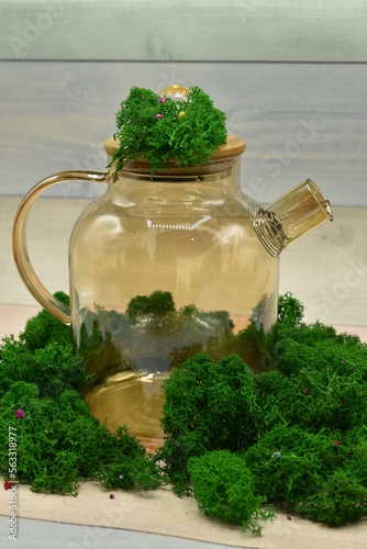 fresh parsley in a glass jar
