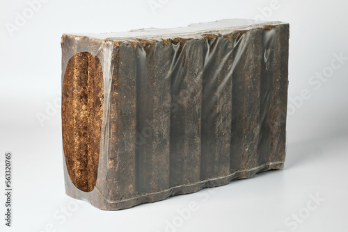 Pack of wooden pressed briquettes Pini Kay from biomass photo