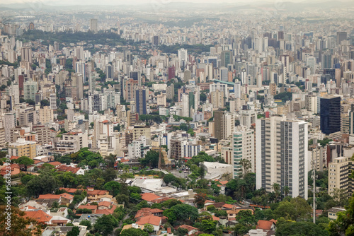 skyscrapers of big metropolis. Belo Horizonte city, MG, Brazil. Aerial view