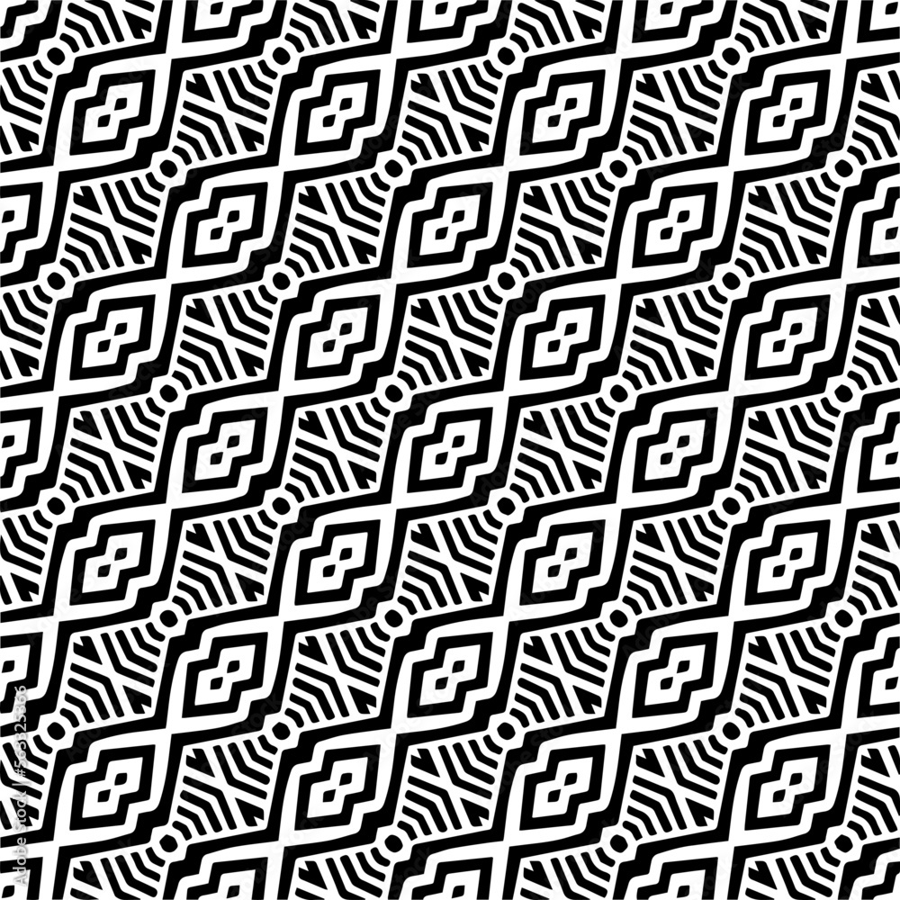 
Vector pattern in geometric ornamental style. Black and white color.Seamless pattern.