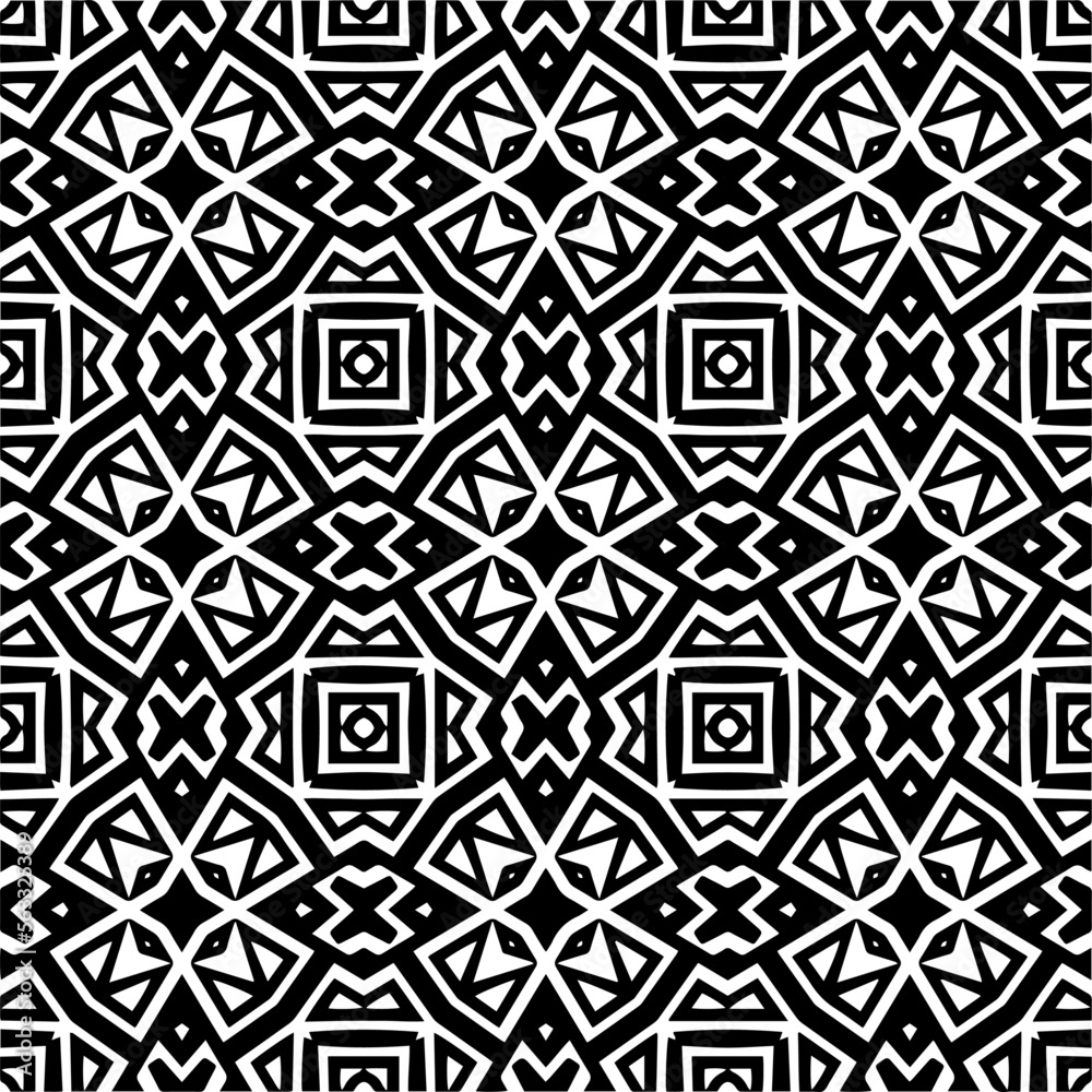 Vector pattern in geometric ornamental style. Black and white color.Seamless pattern.
Vector pattern in geometric ornamental style. Black and white color.Seamless pattern.