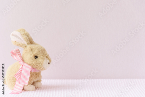 Easter product display mockup background with bunny on pink cover background.