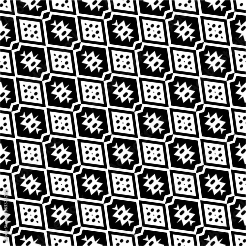  Vector pattern in geometric ornamental style. Black and white color.Seamless pattern.
