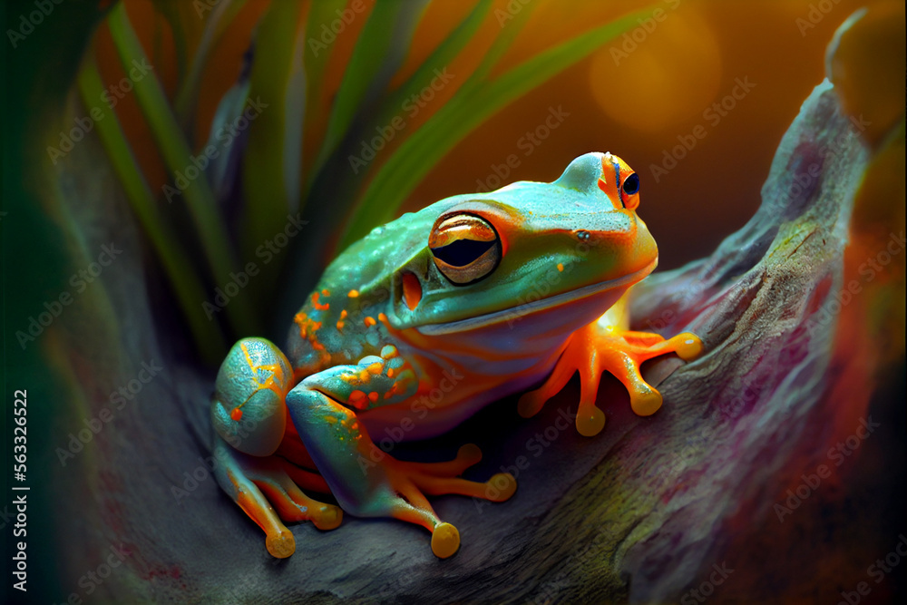 Frog created using MidJourney generative AI Frog created using MidJourney generative AI