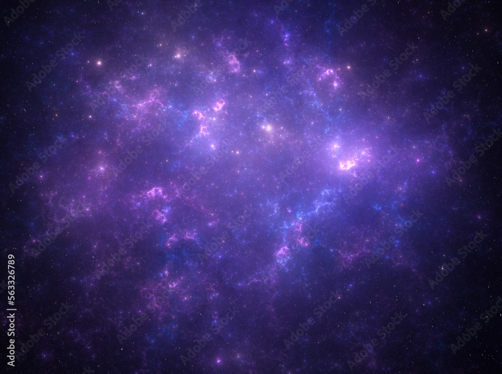 Fototapeta premium Deep space nebula with with planets and stars. 