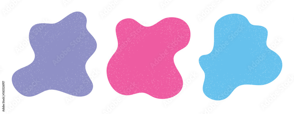 Organic colorful blob shape isolated on transparent background. Abstract fluid shapes vector set, simple decoration forms