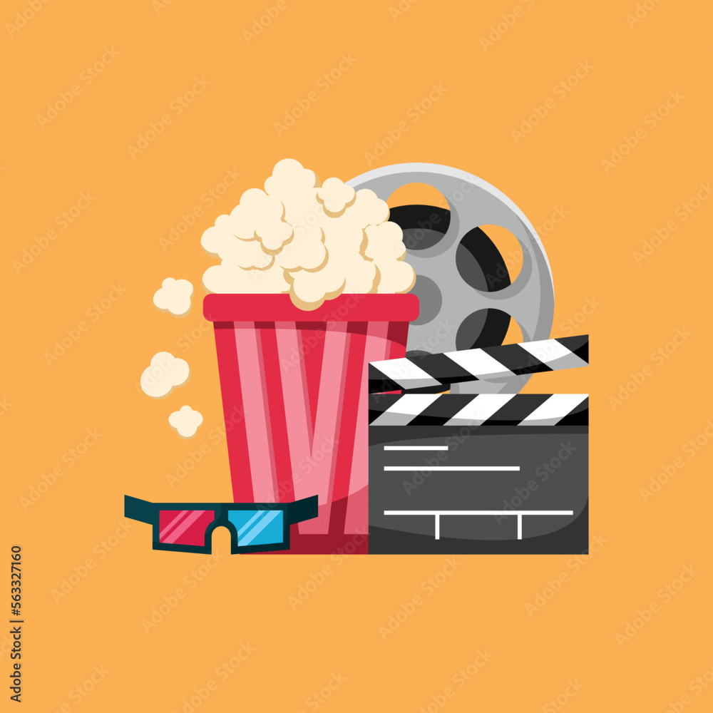 Cinema Movie Film Illustration Design Vector