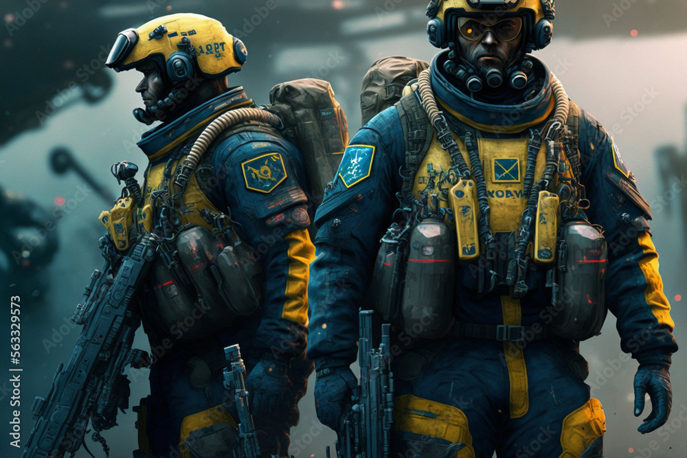 Soldiers of a special force, marines, Generative AI Soldiers of a special force, marines, Generative AI