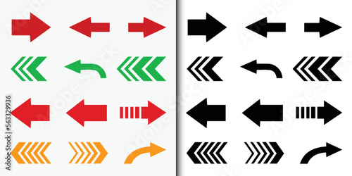 Free Download Arrow set icon. Colored arrow sign symbols. Arrow collection. Arrows black on colored set icons.  - GFXLoad