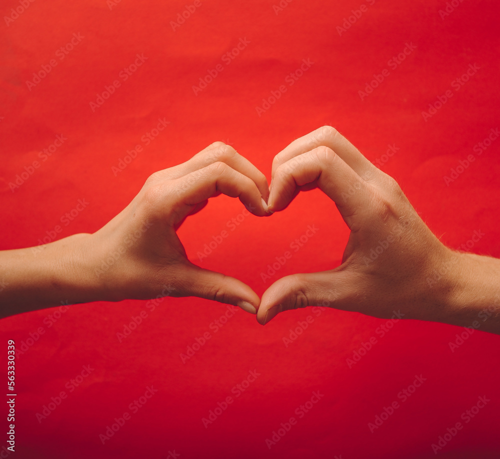 Obraz premium Heart. Finger. Love concept. Photo. Sensual. People. 