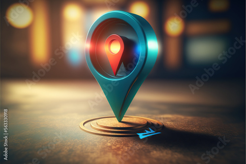 Location pin sign icon and gps navigation map road direction background with find route mark travel destination navigator