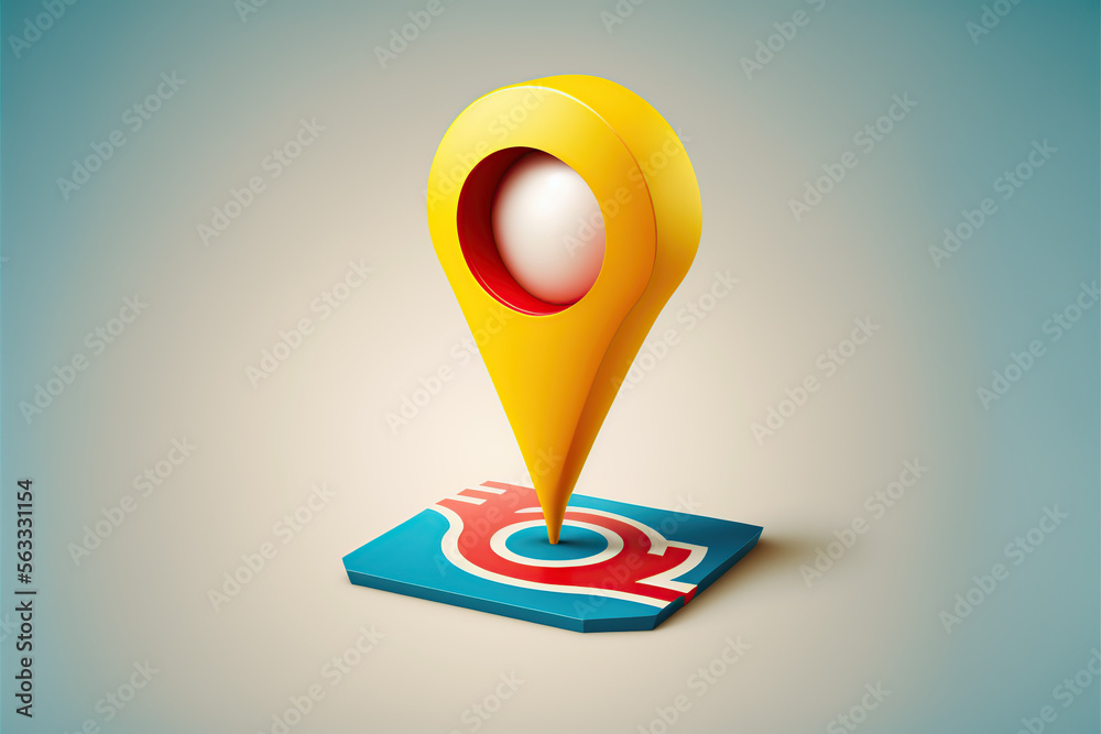 Location pin sign icon and gps navigation map road direction background ...