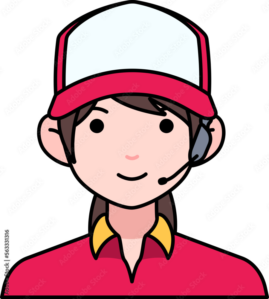 Delivery Woman shipping girl avatar User person people service Colored Outline Style Delivery Woman shipping girl avatar User person people service Colored Outline Style