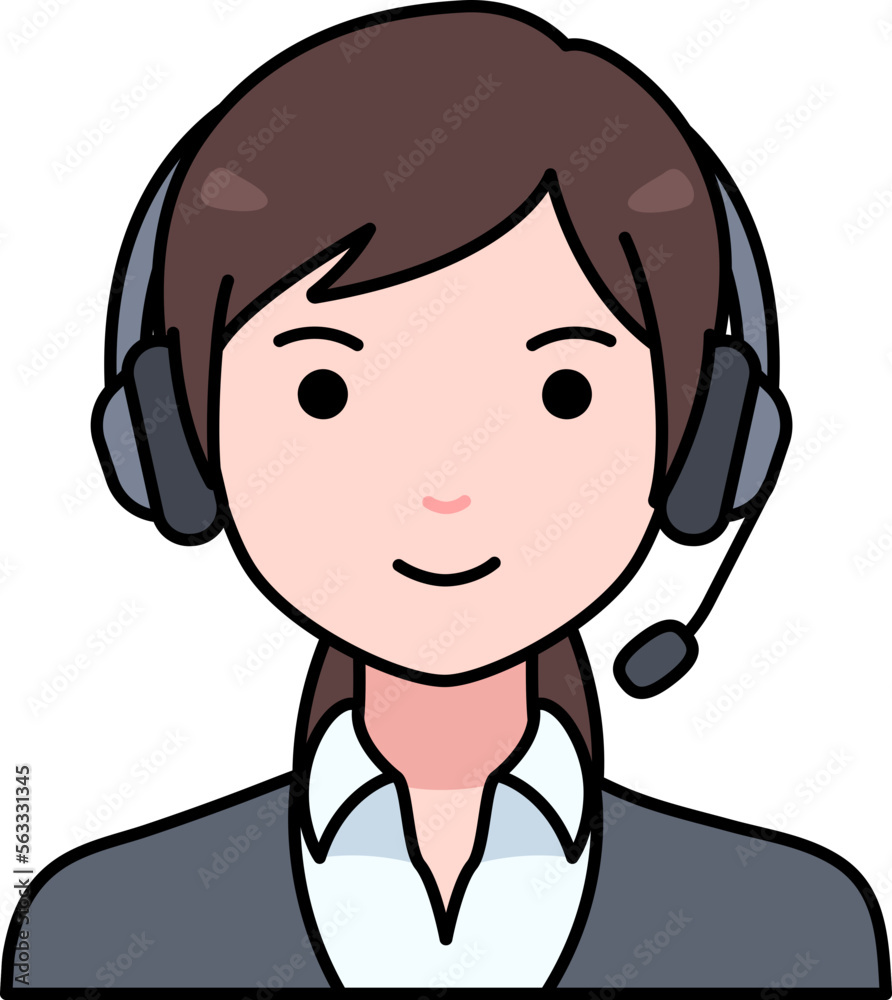Service call center Womaan girl avatar User person people Colored Outline Style Service call center Womaan girl avatar User person people Colored Outline Style