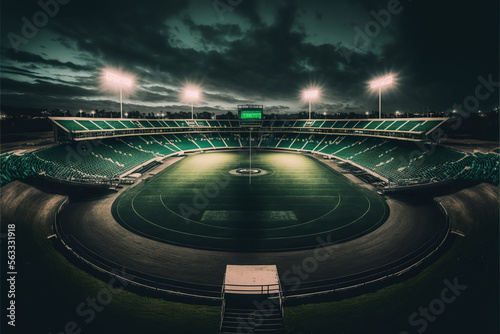 Stadium in lights and flashes  football field