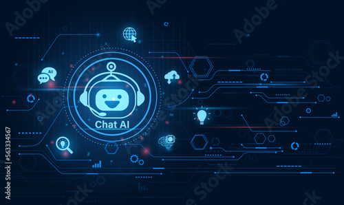 ChatGPT for Chat with AI or Artificial Intelligence. smart AI or artificial intelligence using an artificial intelligence chatbot developed by OpenAI. photo