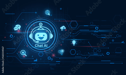 ChatGPT for Chat with AI or Artificial Intelligence. smart AI or artificial intelligence using an artificial intelligence chatbot developed by OpenAI.