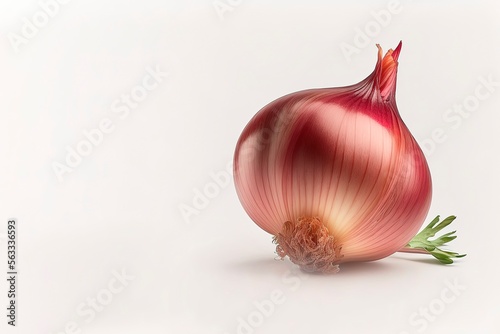 Red shallot, red onion. shallot fresh from the garden shallot surface background texture nature. shallot isolated on white. generative ai