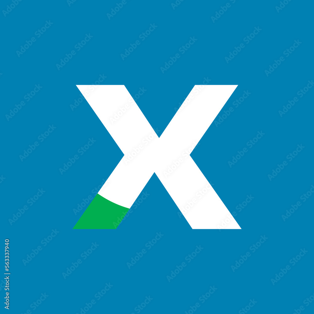 Obraz premium X letter mark logo design template element. Simple X text brand identity vector design.