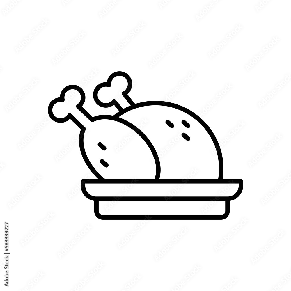 chicken icon. outline icon chicken icon. outline icon