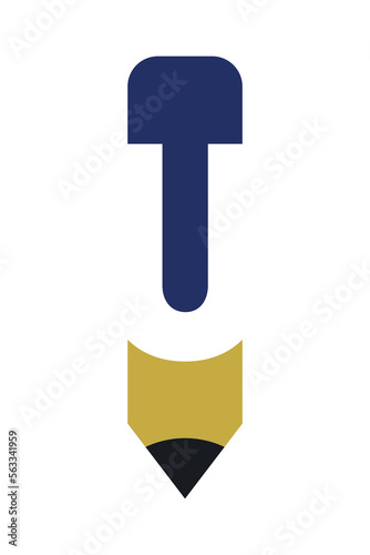 Free Download Letter U with pencil logo icon design template elements. Vector graphic illustration. Text U negative space logo on pen symbol vector illustration.  - GFXLoad