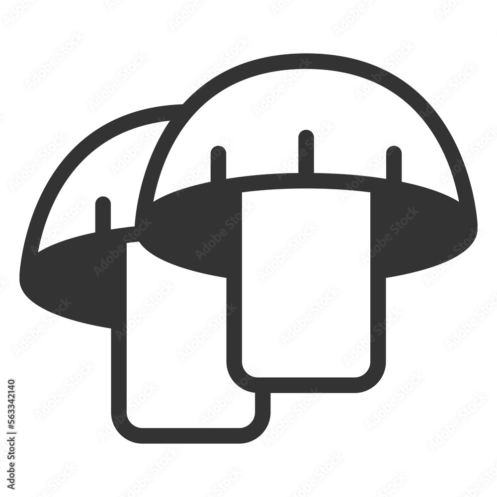 Mushrooms - icon, illustration on white background, glyph style Mushrooms - icon, illustration on white background, glyph style