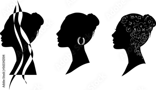 question mark with silhouette of a woman. beautiful, sad, emotional. A woman's question. unusual sign to design your text, banner or blog.