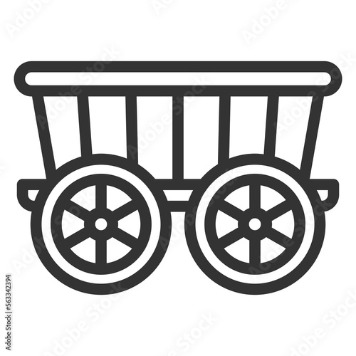 Cart, wagon - icon, illustration on white background, outline style