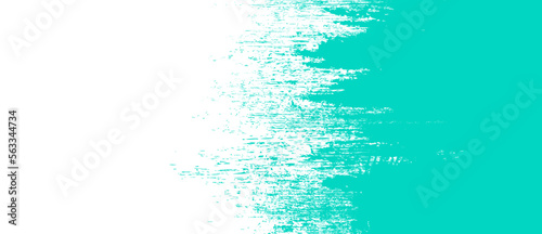 Turquoise brush stroke background. Ink splash on backdrop. Brush background for wallpaper, paint splatter template, dirt banner, watercolor design, dirty texture. Trendy brush background, vector