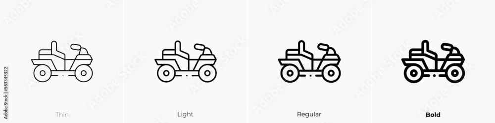 quad icon. Thin, Light Regular And Bold style design isolated on white background