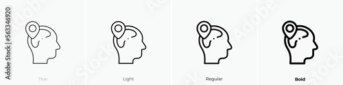 neuromarketing icon. Thin, Light Regular And Bold style design isolated on white background