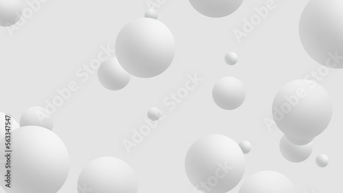 Abstract White Spheres Design Background, Atoms Molecules 3D Render © Karakutubackground