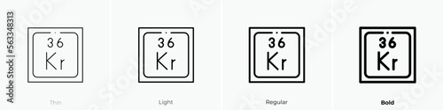 krypton icon. Thin, Light Regular And Bold style design isolated on white background