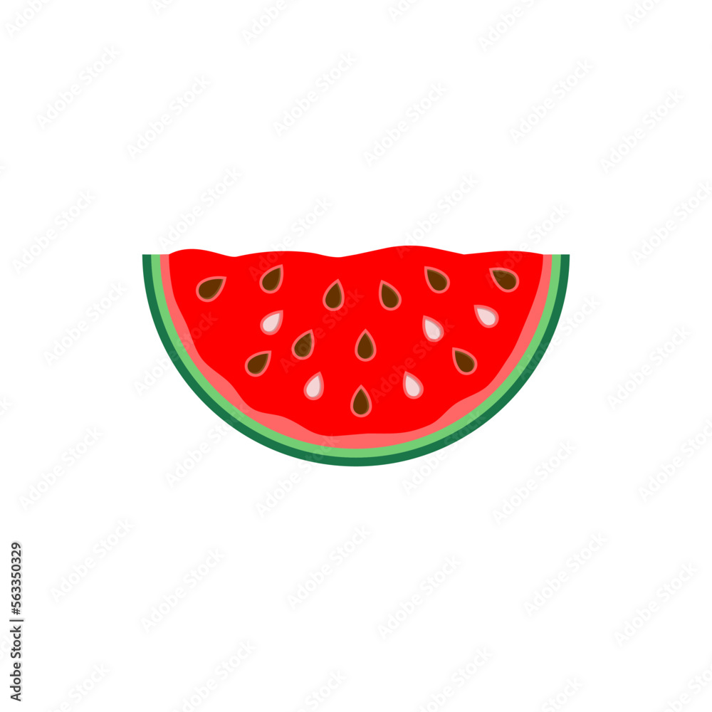 Watermelon slice,vector illustration on white background