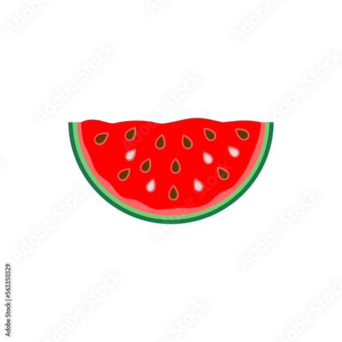Obraz na płótnie Watermelon slice,vector illustration on white background w salonie