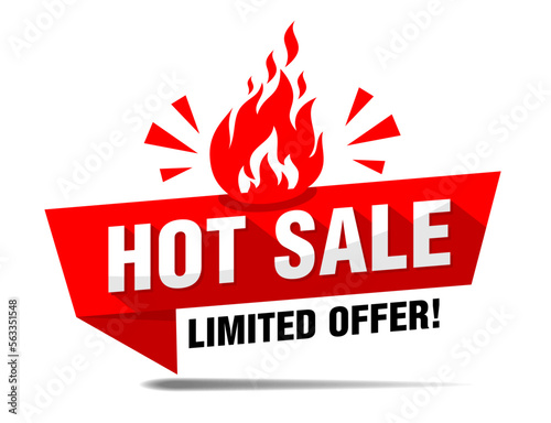 Hot sale price limited offer. Vector label template on transparent background