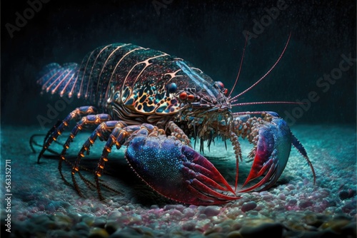 The fascinating life of lobsters underwater. Generative AI