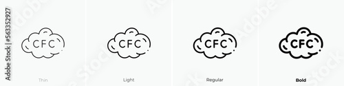 chlorofluorocarbons icon. Thin, Light Regular And Bold style design isolated on white background photo