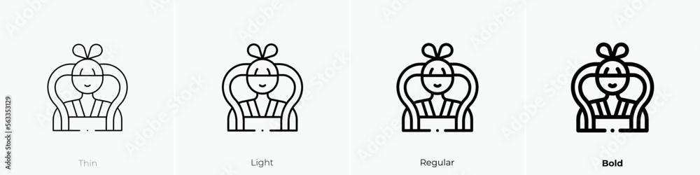 chang e icon. Thin, Light Regular And Bold style design isolated on white background