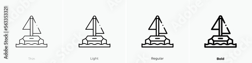 catamaran icon. Thin, Light Regular And Bold style design isolated on white background