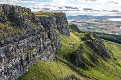 The beautiful Binevenagh mountain near Limavady in Northern Ireland, United Kingdom photo