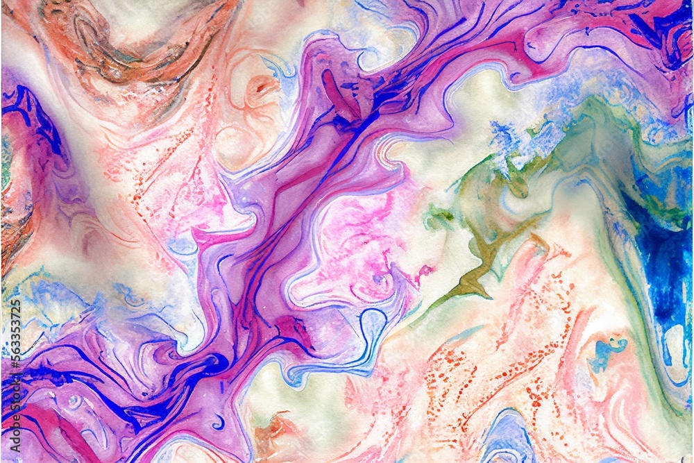 Marble watercolour Texture on paper. Generative Ai