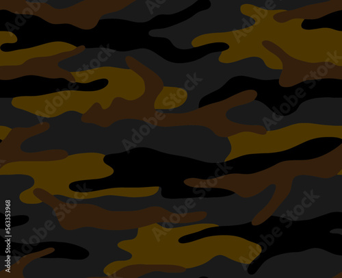 Full seamless khaki camouflage texture pattern vector. Army skin design for textile fabric printing and wallpaper. Design for fashion and home design.