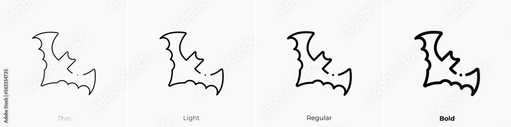 bat icon. Thin, Light Regular And Bold style design isolated on white background