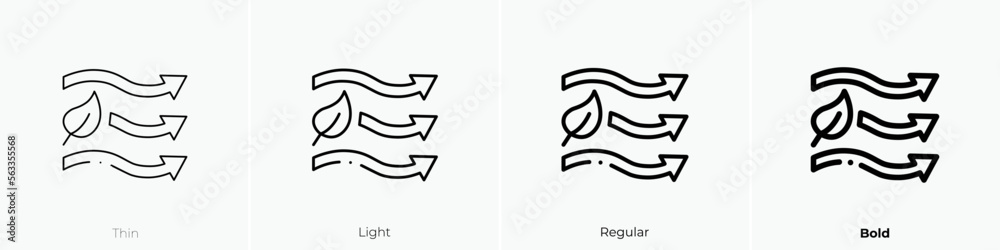 air flow icon. Thin, Light Regular And Bold style design isolated on ...