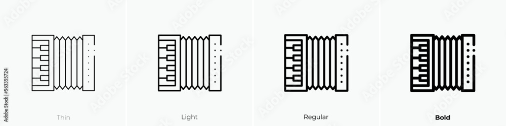 accordion icon. Thin, Light Regular And Bold style design isolated on white background