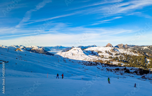 Wallpaper Mural Snow covered mountains and ski slopes, ski area Stoos Torontodigital.ca